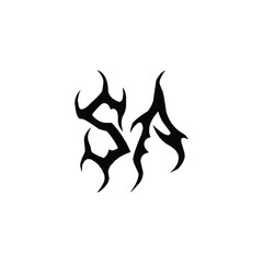 SA monogram logo design letter text name symbol monochrome logotype alphabet character simple logo