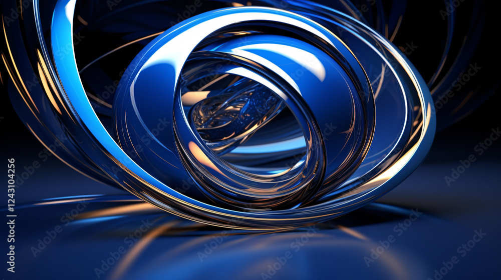 Poster a futuristic blue background in spherical style, perfect for technology-themed display presentations