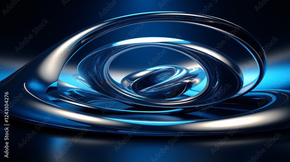Aufkleber a futuristic blue background in spherical style, perfect for technology-themed display presentations