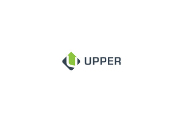 Letter u simple and flat upper logo