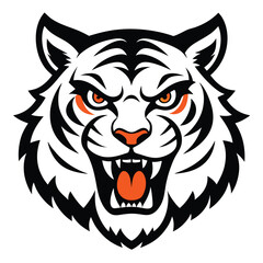 Angry tiger with white background 2
