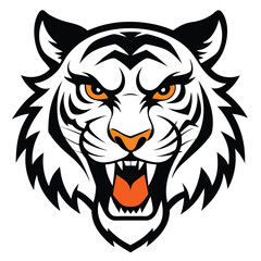 Angry tiger with white background 1