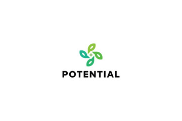 Natural care green leafy botanical environment logo 