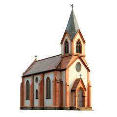 Church building isolated on transparent background
