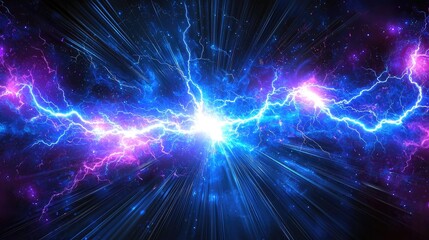 Obraz premium Cosmic Lightning: A Stunning Display of Electric Energy in Space