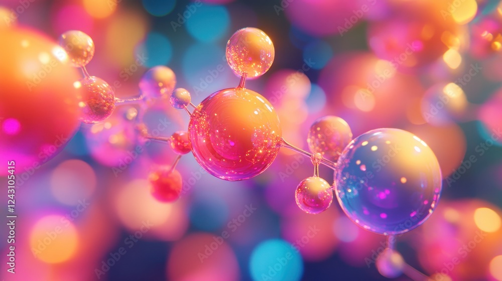 Poster a cluster of translucent bubbles floating gracefully in the air against a soft blurred background