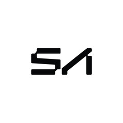 SA monogram logo design letter text name symbol monochrome logotype alphabet character simple logo