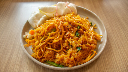Indonesian Fried Rice (Nasi Goreng) – Traditional Food Menu Presentation