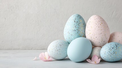 Indoor easter celebration pastel eggs and decorative arrangements for a calm ambiance