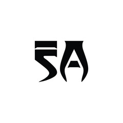 SA monogram logo design letter text name symbol monochrome logotype alphabet character simple logo