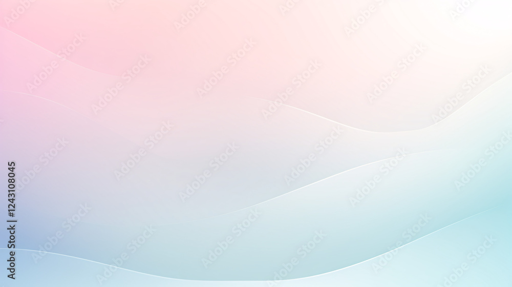 Poster a washed-out pastel gradient background with pale pink, creating a soft, serene futuristic technolog