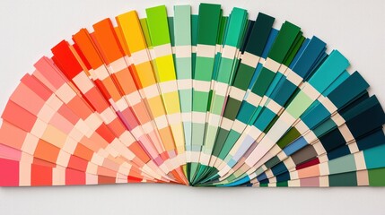 Vibrant Color Palette Swatch Fan on White Background