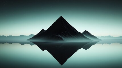 A cosmic dreamscape where floating mountains reflect starlight, casting eerie glows across a neverending sky