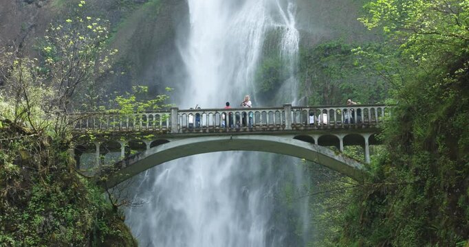 Multnomah Falls Bridge Slow Motion