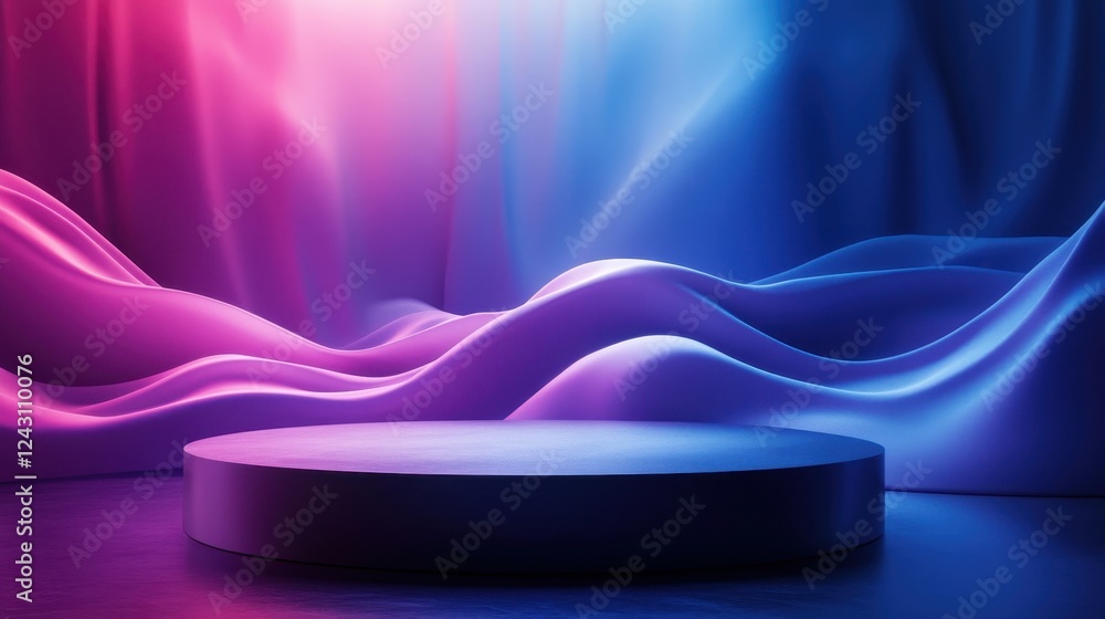 Aufkleber colorful abstract background featuring a circular table in a modern artistic setting