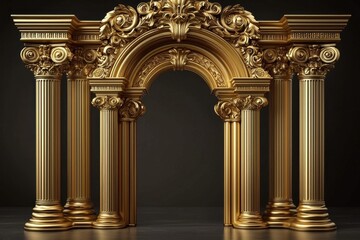 Opulent Baroque Entryway with Classic Columns