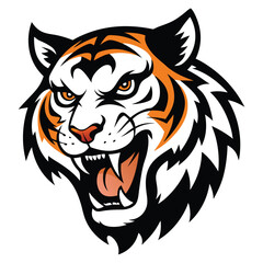 Angry tiger with white background 3