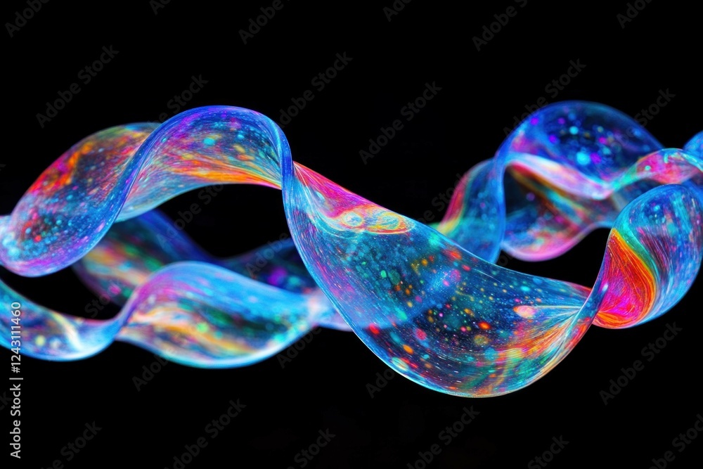 Aufkleber colorful abstract soap bubble with vivid reflections and swirling patterns creating a mesmerizing ef