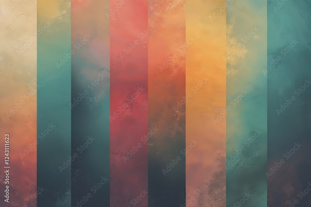 Poster vintage colorful abstract gradient background with subtle noise texture