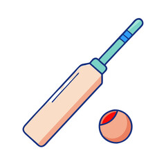cricket bat and ball icon, cricket bat and ball vector illustration-simple illustration of cricket bat and ball, perfect for cricket bat and ball logos and icons