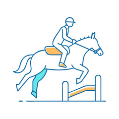 equestrian jumping icon, equestrian jumping vector illustration-simple illustration of equestrian jumping, perfect for equestrian jumping logos and icons