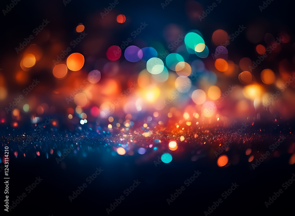 Canvas Prints colorful bokeh lights create a magical and dreamy effect on a dark backdrop. vibrant circles shimmer