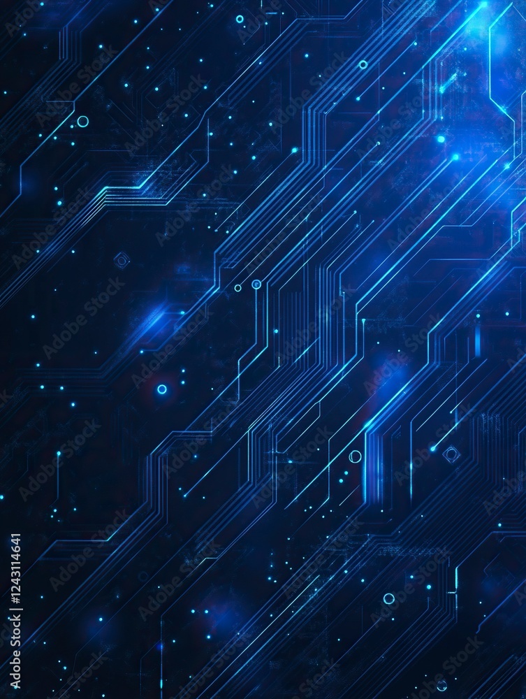Poster abstract background with digital brain and circuit board, artificial intelligence concept. vector il