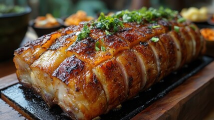 A Filipino lechon with crispy skin