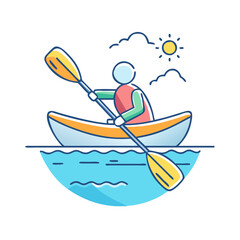 kayaking icon, kayaking vector illustration-simple illustration of kayaking, perfect for kayaking logos and icons
