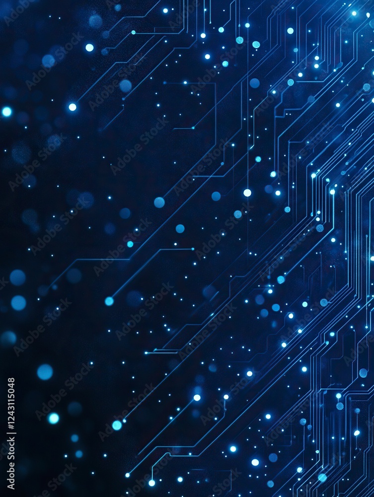 Poster abstract background with digital brain and circuit board, artificial intelligence concept. vector il