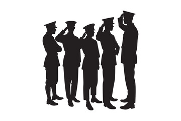 Salute Army Soldier Silhouette Bundle