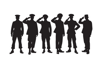 Salute Army Soldier Silhouette Bundle