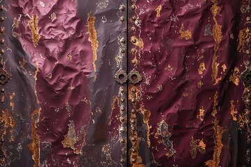 Burgundy Distressed Metal Texture Background Ideal for Vintage Style Home Decor