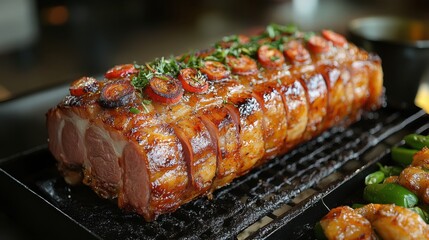 A Filipino lechon with crispy skin