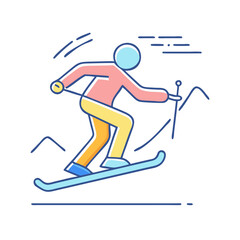 Obraz premium skiing icon, skiing vector illustration-simple illustration of skiing, perfect for skiing logos and icons