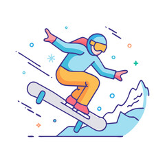 snowboarding icon, snowboarding vector illustration-simple illustration of snowboarding, perfect for snowboarding logos and icons