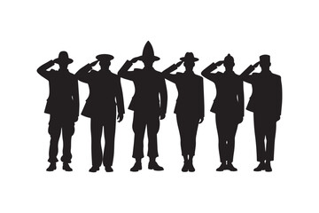 Salute Army Soldier Silhouette Bundle