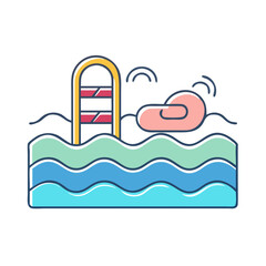 swimming pool icon, swimming pool vector illustration-simple illustration of swimming pool, perfect for swimming pool logos and icons