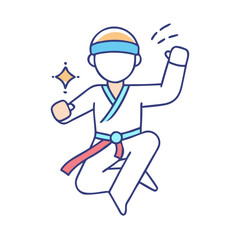 taekwondo icon, taekwondo vector illustration-simple illustration of taekwondo, perfect for taekwondo logos and icons