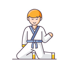 Obraz premium taekwondo icon, taekwondo vector illustration-simple illustration of taekwondo, perfect for taekwondo logos and icons