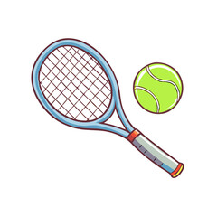 tennis racket and ball icon, tennis racket and ball vector illustration-simple illustration of tennis racket and ball, perfect for tennis racket and ball logos and icons