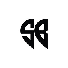 SB monogram logo design letter text name symbol monochrome logotype alphabet character simple logo
