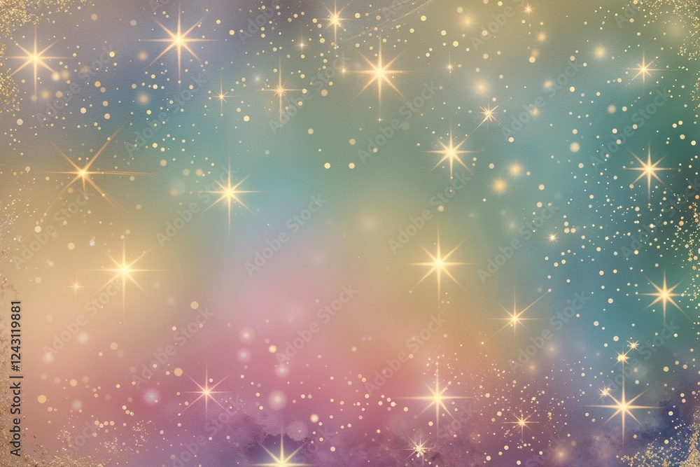 Aufkleber bohemian gradient background with vintage sparkles and soft haze effect