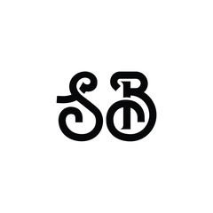 SB monogram logo design letter text name symbol monochrome logotype alphabet character simple logo