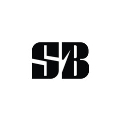 SB monogram logo design letter text name symbol monochrome logotype alphabet character simple logo