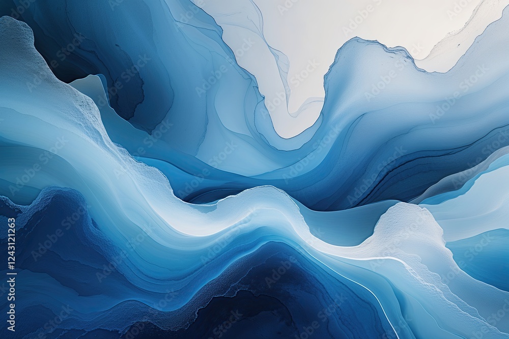 Poster elegant abstract azure gradient with smooth texture transition to soft ivory