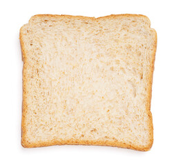 Top view delicious whole wheat bread isolated on a white background.