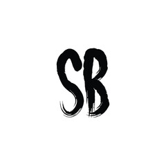 SB monogram logo design letter text name symbol monochrome logotype alphabet character simple logo
