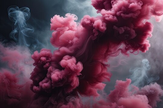 Bold Burgundy Smoke Texture with Deep Atmospheric Effects and Fusion Dynamics
