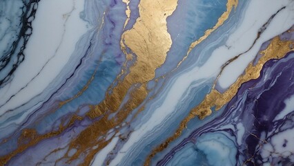 Obraz premium Marble surface background, blue, purple and golden